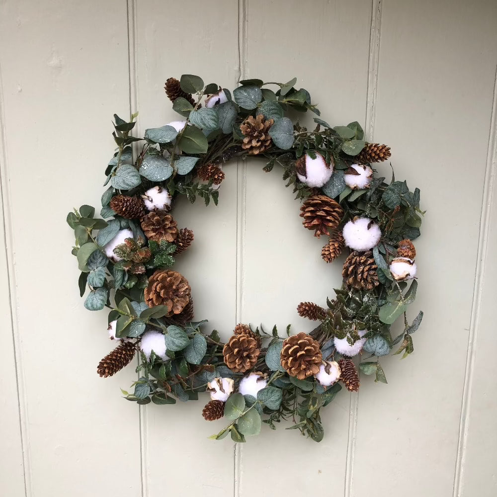 Eucalyptus Wreath with Twigs and Cones