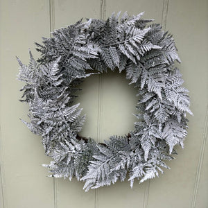 Frosted Flock Fern Wreath