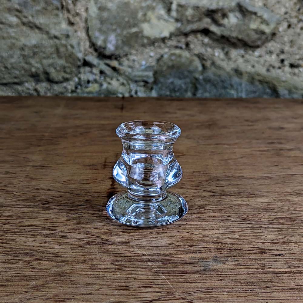 Short Glass Candlestick - Clear