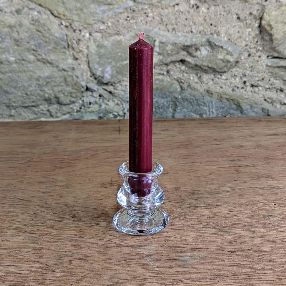 Short Glass Candlestick - Clear