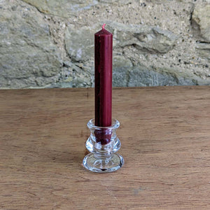 Short Glass Candlestick - Clear