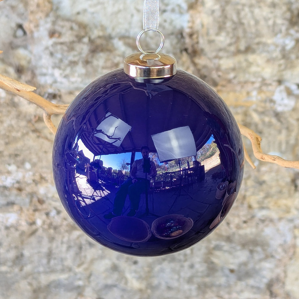 Large Blue Pearl Bauble
