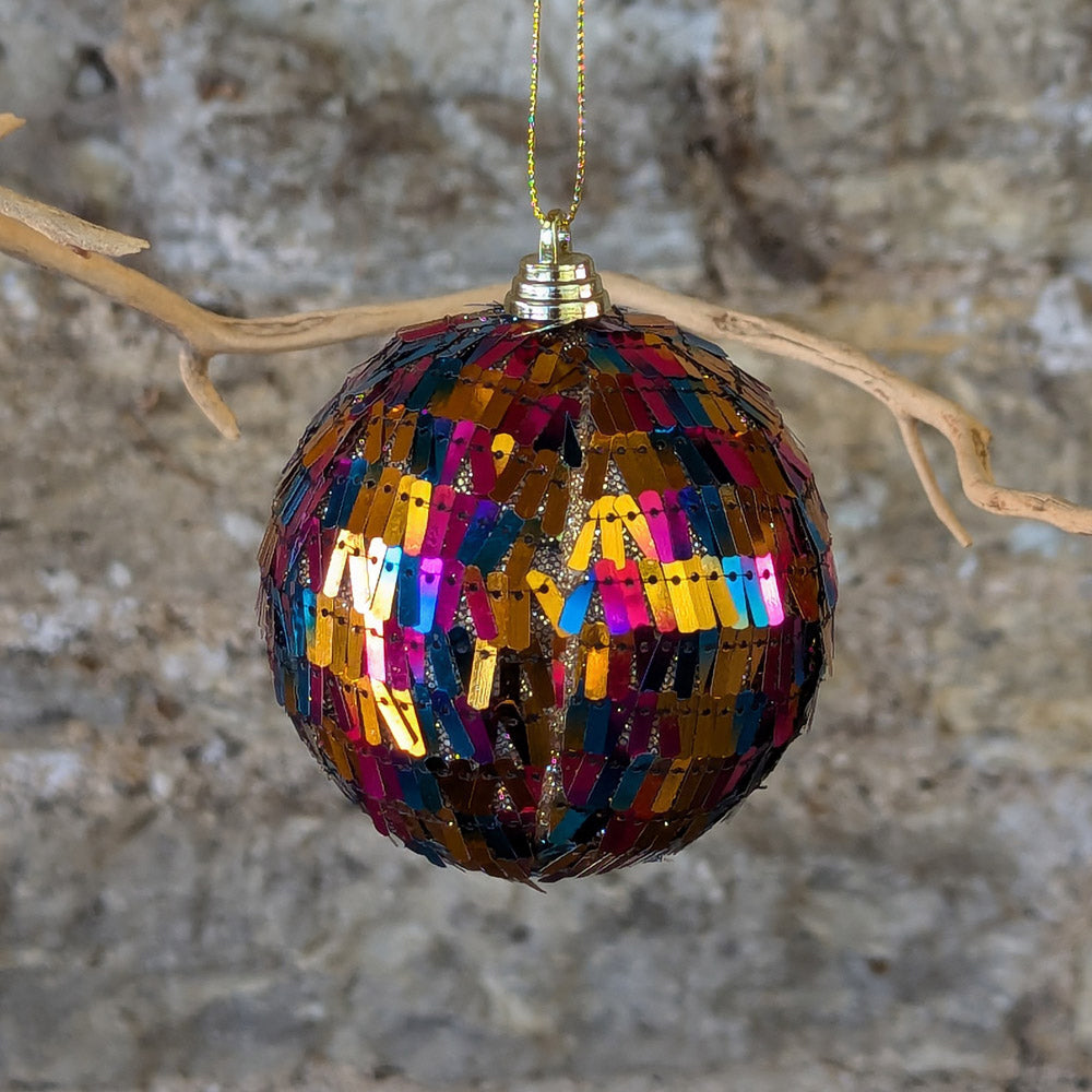 Pink, Blue and Gold Sequin Bauble