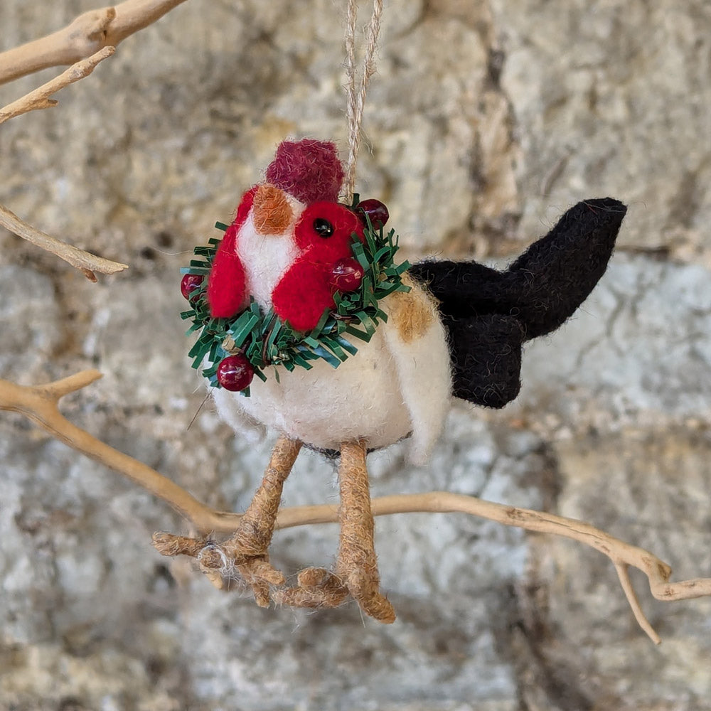 Mixed Wool Hen Decoration