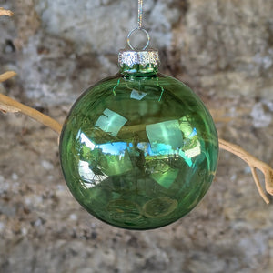 Green Clear Glass Ball