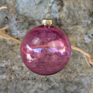 Clear Pink Glass Ball