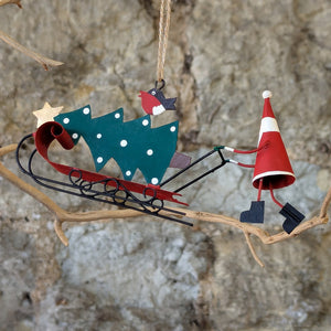 Santa Pushing Sleigh
