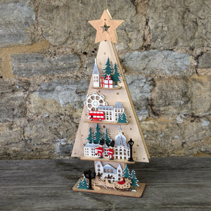 Wooden London Scene Tree