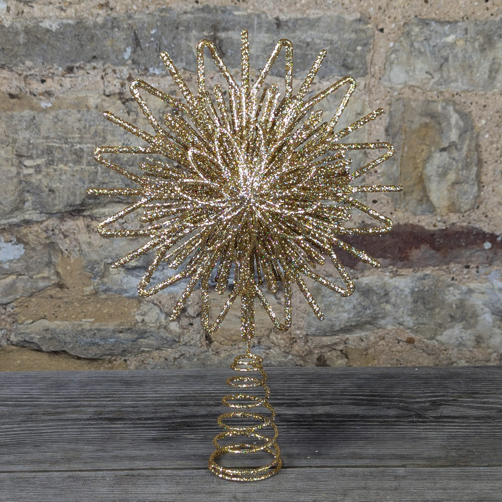 Gold Glitter Sparkling Layered Star Tree Topper