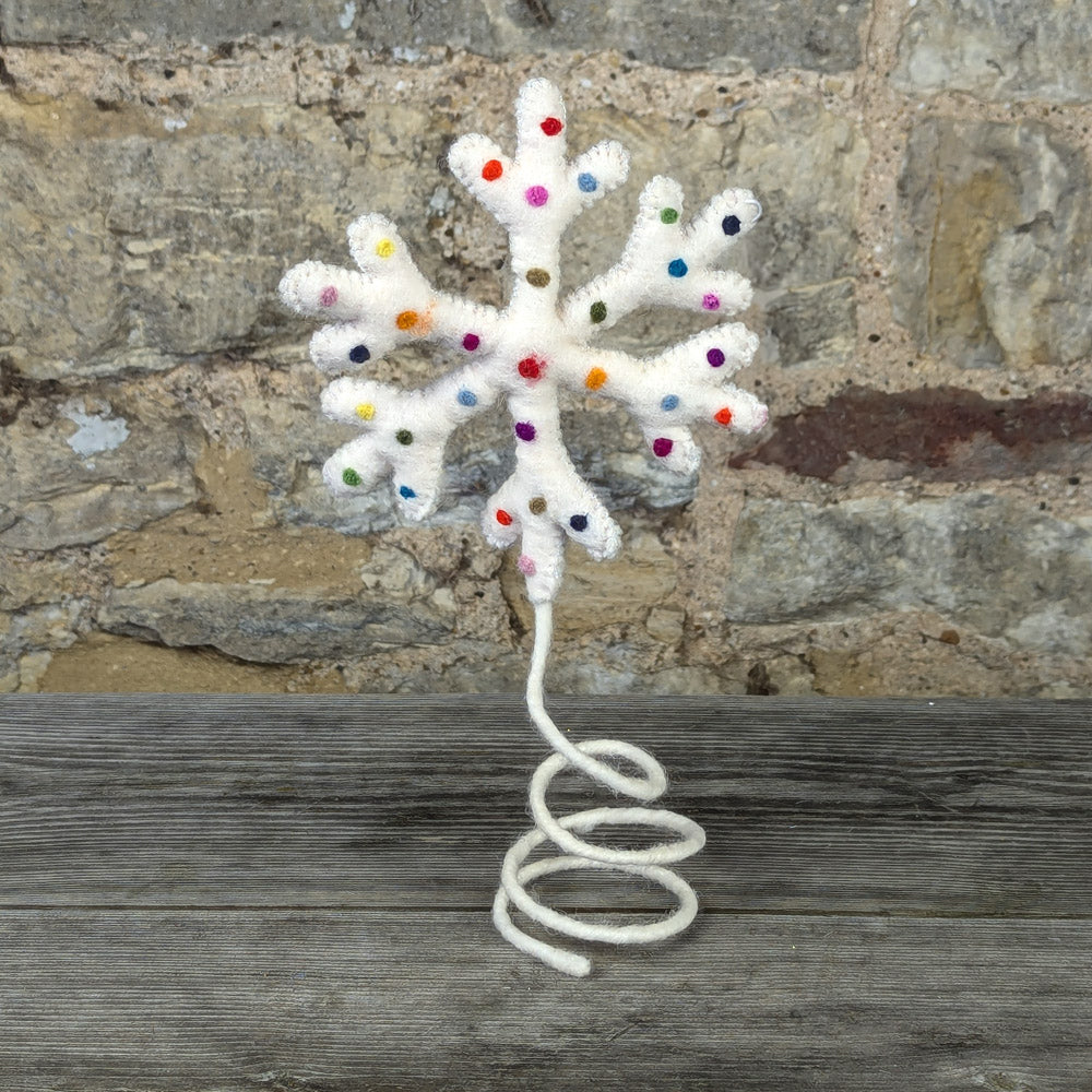 Dotty Rainbow Snowflake Tree Topper