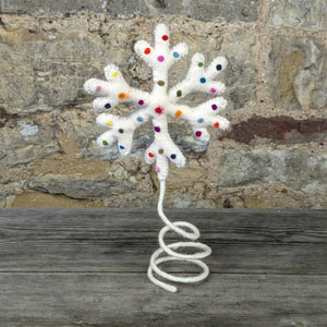 Dotty Rainbow Snowflake Tree Topper