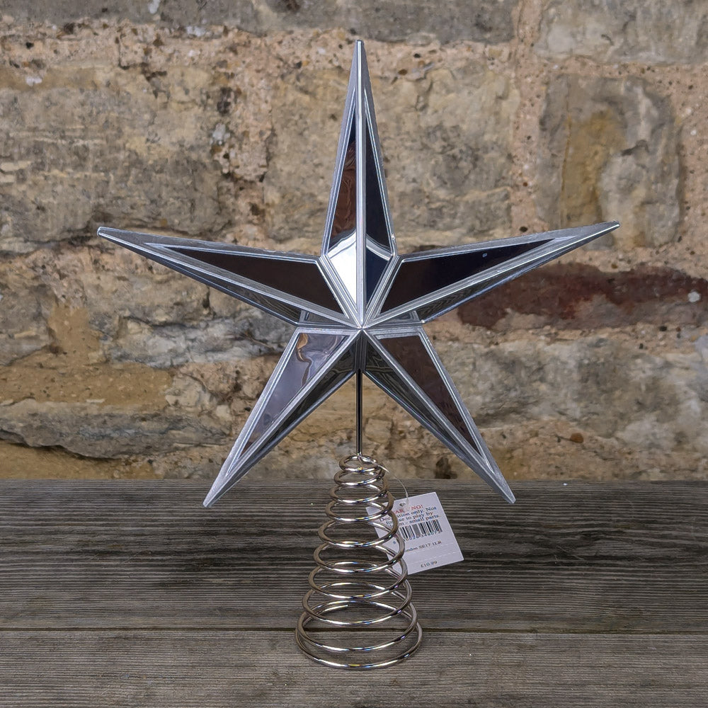 Silver Acrylic Mirror Tree Top Star