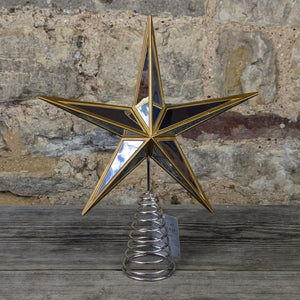 Gold Acrylic Silver Mirror Tree Top Star