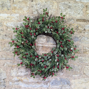 Glitter Holly Wreath