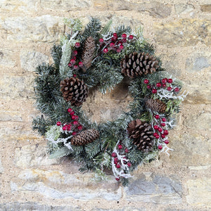 Frosted Wreath with LED lights