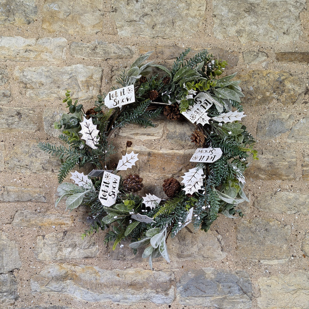 Let It Snow Foliage Wreath