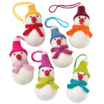 Load image into Gallery viewer, Set of 6 mini hanging snowmen
